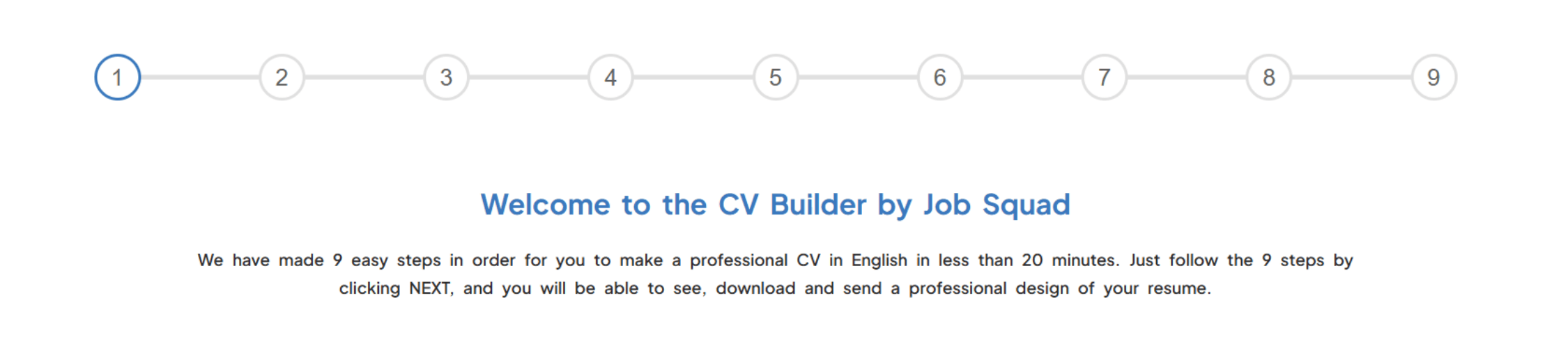 Free international cv builder