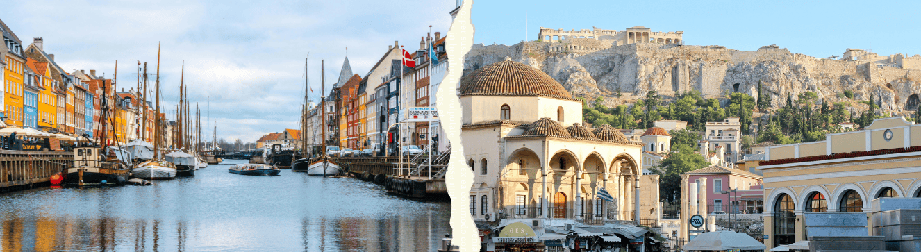 Working in athens vs. Copenhagen salary and costs of living