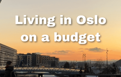 Oslo skyline at sunset, budget living